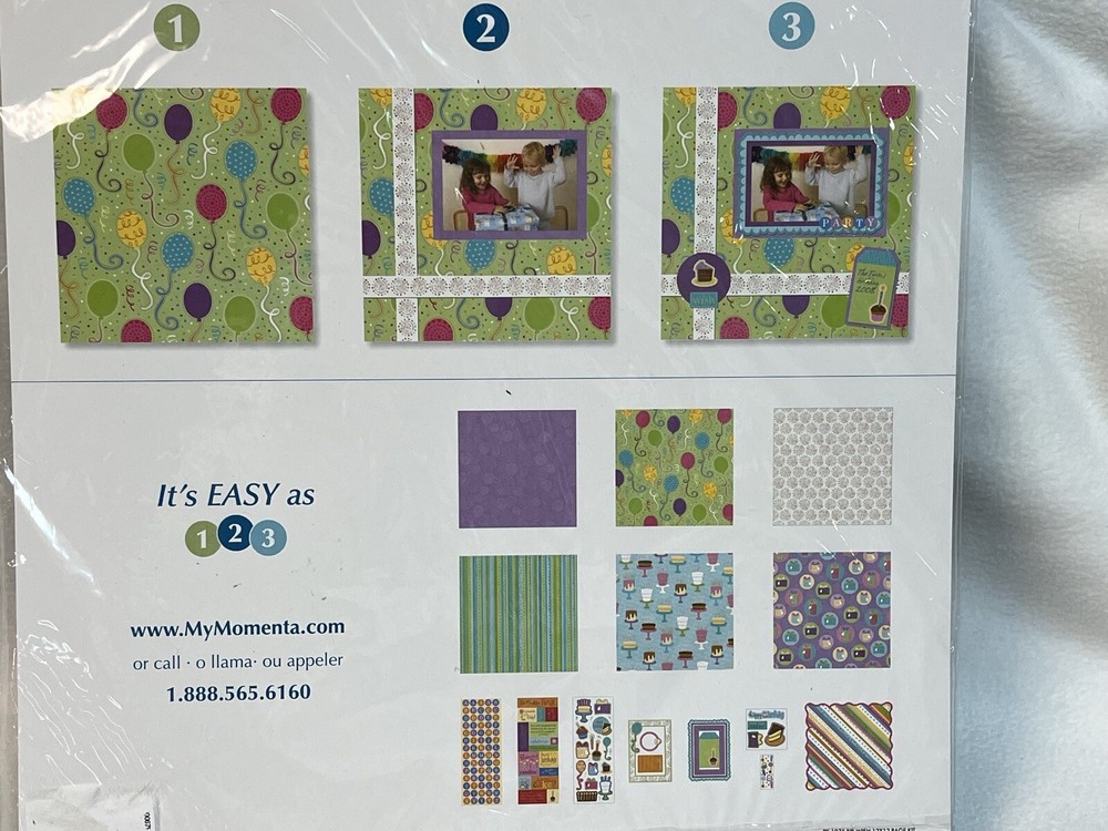 BIRTHDAY THEMED Assorted Dimensional Scrapbook Craft Paper & Sticker Pack Bundle