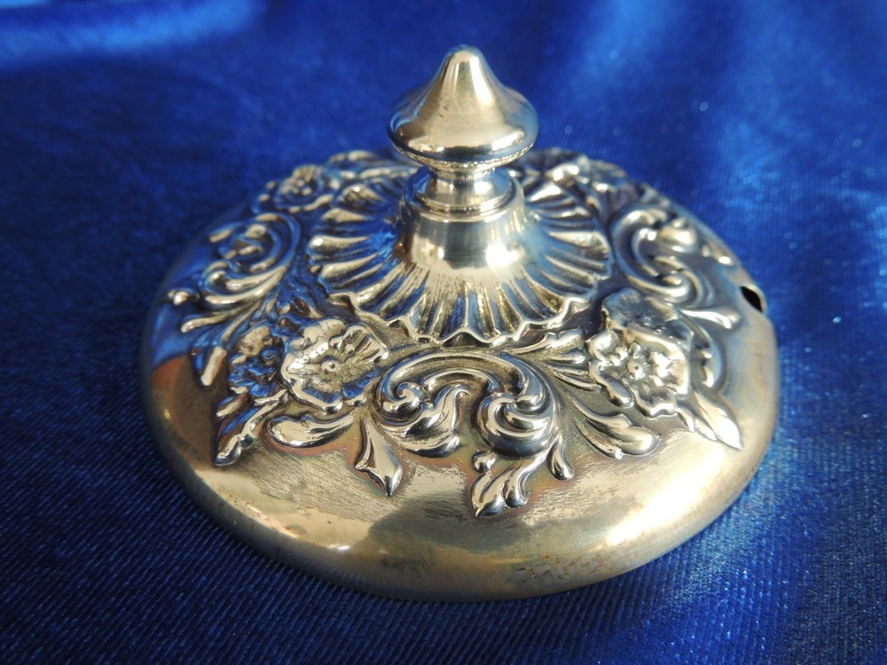 Sterling Silver/ crystal pickle/olive jar with spoon, 925 silver, made by Gorham