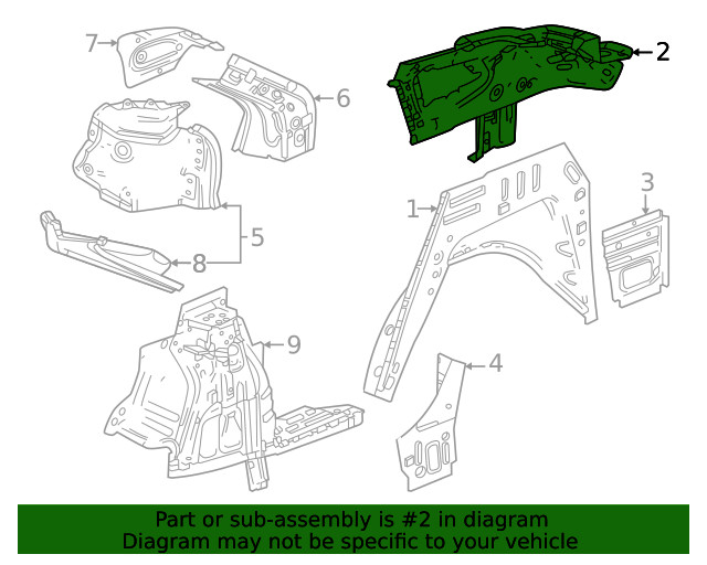 Genuine GM Inner Quarter Panel 60008818
