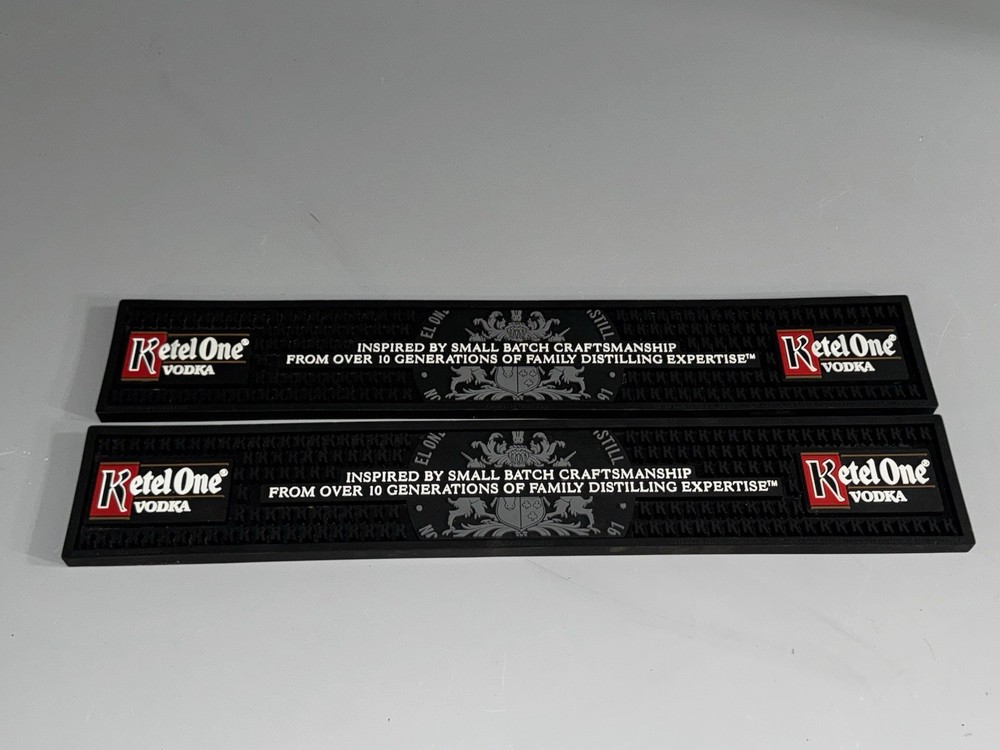 2 KETEL ONE Vodka Rubber Bar Mat Runner Bartender Spill Drip Mancave