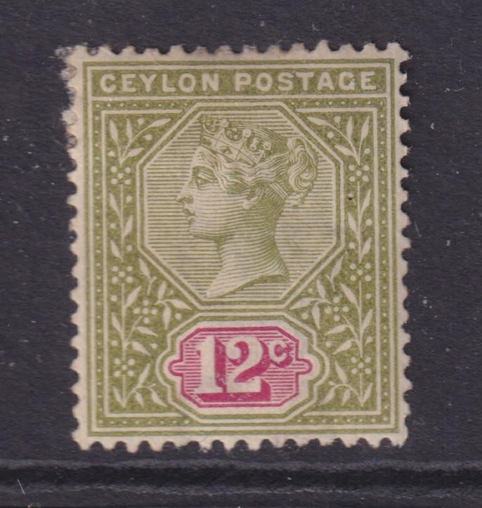CEYLON, 1899 12c. Sage Green & Rose, lhm.