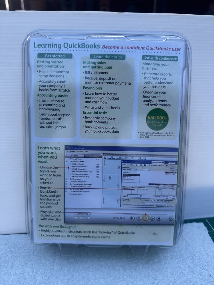 Intuit Learning QuickBooks Pro Premier 2009 Accounting Software CD For Windows