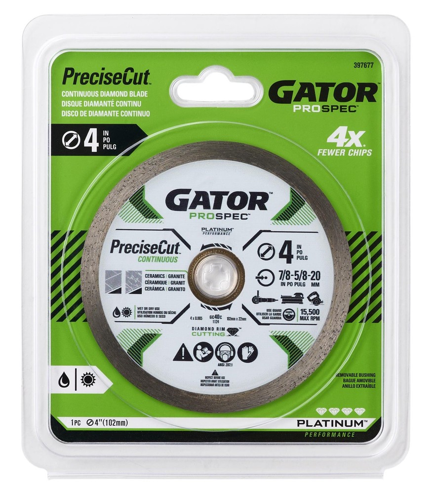 Gator 4" PreciseCut Continuous Diamond Cutting Blade- 397677