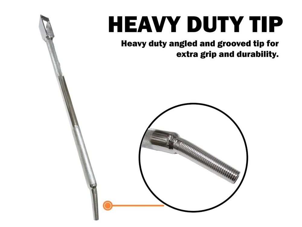 Combination Winch Bar 35" Chrome Plated for Tie Down Winch Leverage Tension