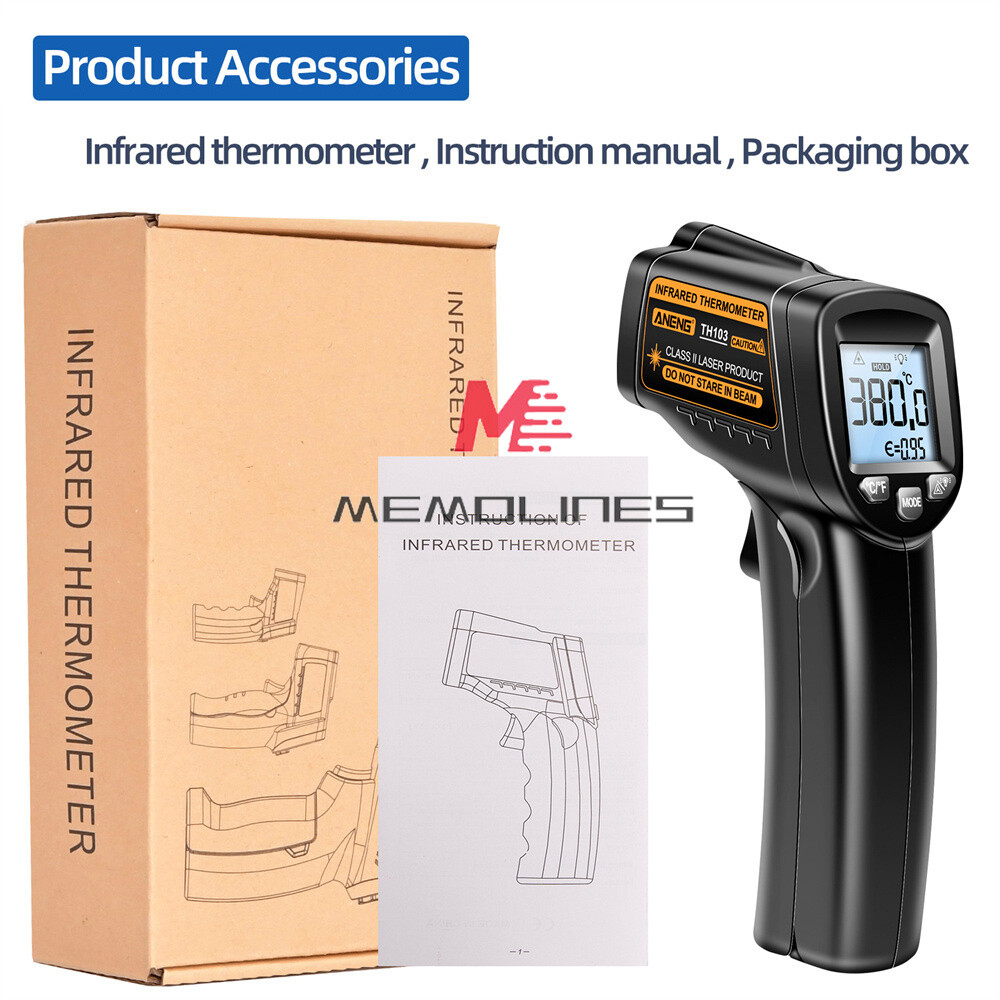 ANENG TH103 Digital Infrared Laser Thermometer LCD Backlight Industrial Meter