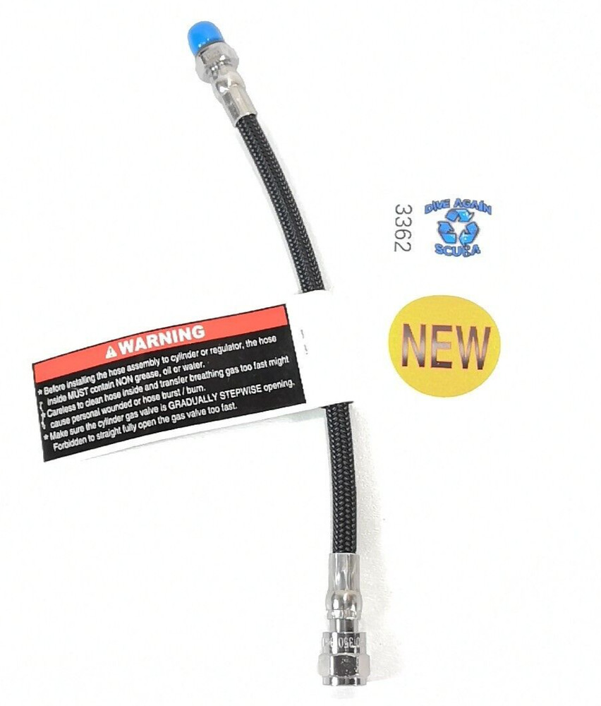 Braided Scuba Dive 9" 23cm High Pressure HP Hose Mares Transmitter Tank Module