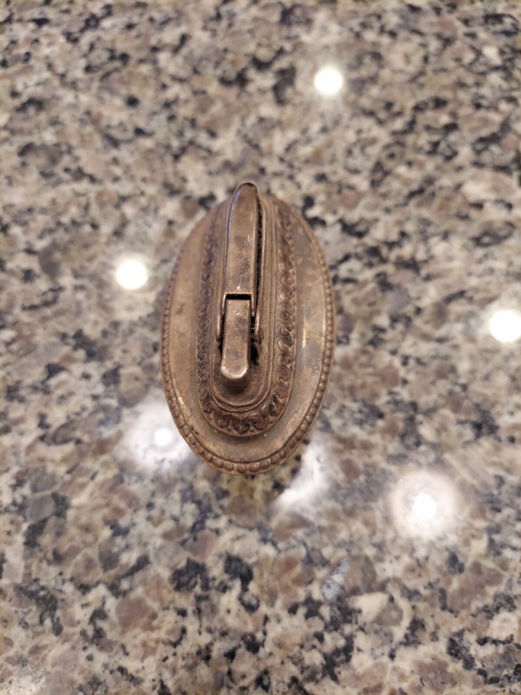 Vintage Mid Cent. Ronson Queen Anne Silver Plated Table Cigarette Lighter Cigar