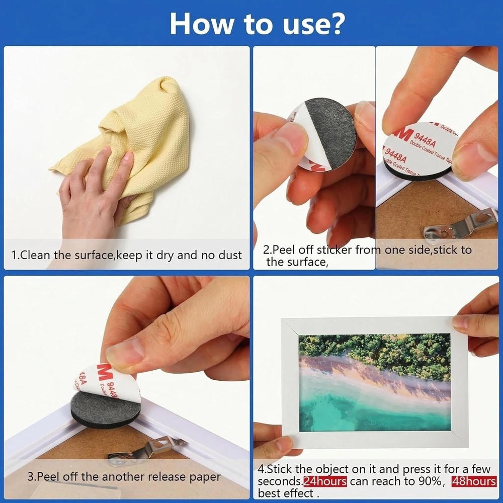 36 Pack Heavy Duty Double-Sided Adhesive Pads - Waterproof Mounting Solution