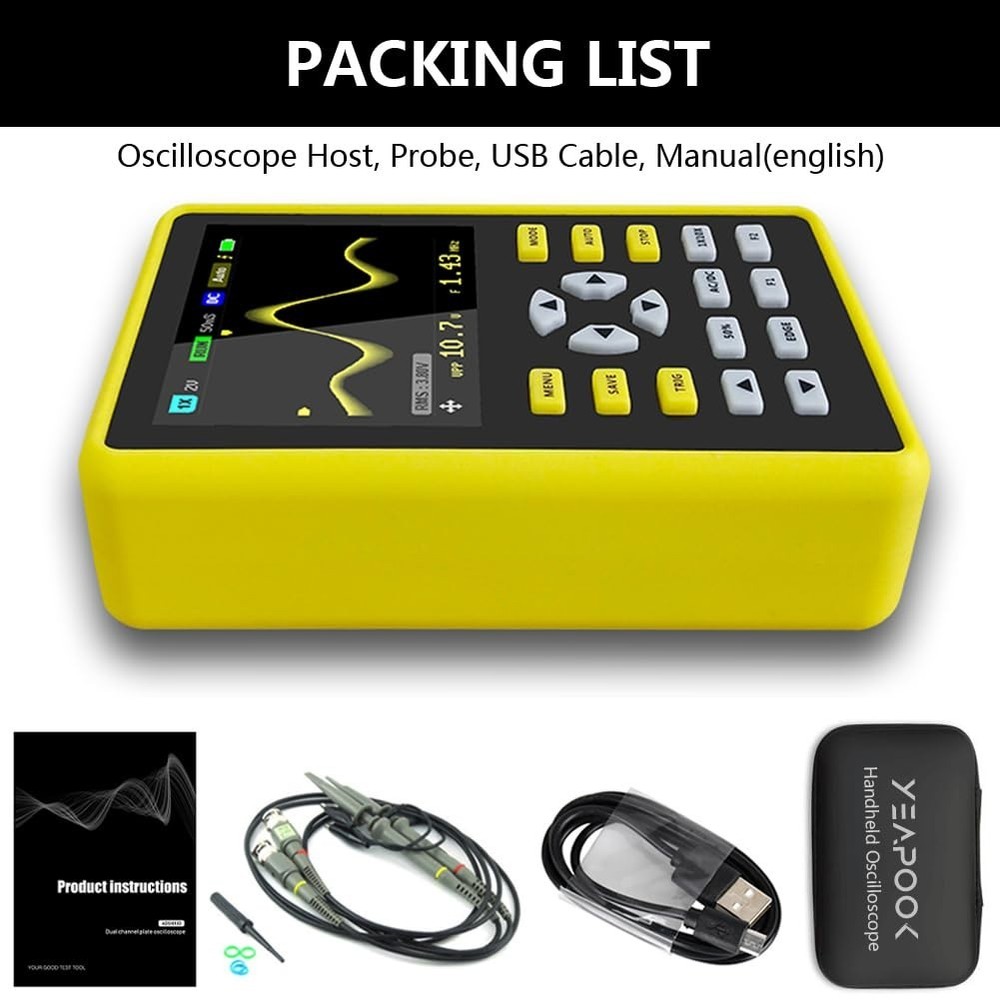 Mini Storage Oscilloscope with TFT Display for Frequency and Voltage Measurement