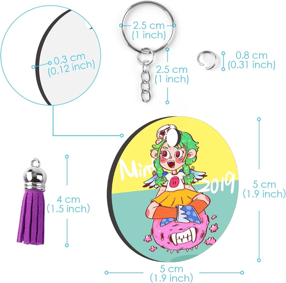 Quality - Sublimation Keychains with Instructions