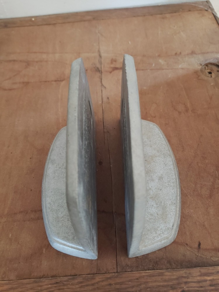 Pr Cast Aluminum Bookends Oklahoma Vo-tech Foundry Training Iron Metal Worker