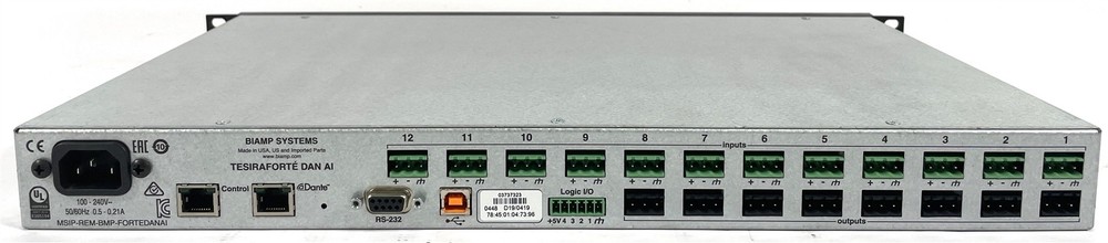 Biamp Tesira Forte Dan AI Fixed I/O Server