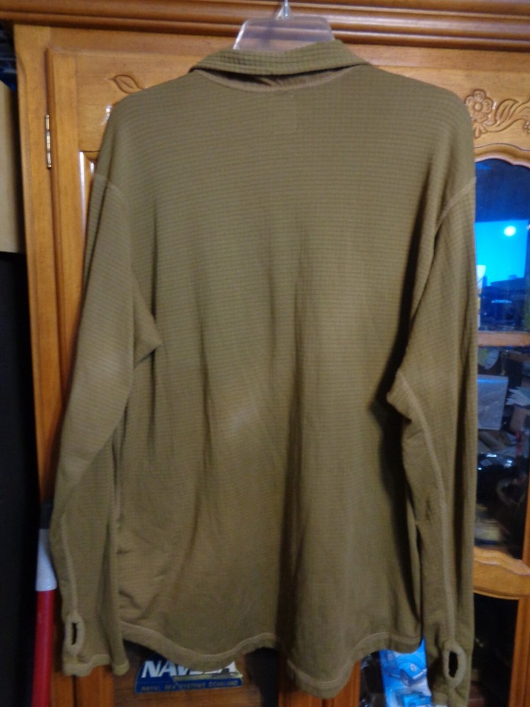 USMC Polartec FROG Grid Fleece 1/2 Zip Pullover Medium Regular Coyote Brown MR