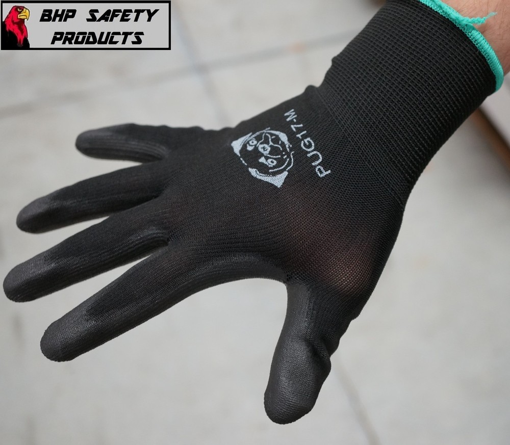 (12 PAIR) GLOBAL GLOVE PUG17-M POLYURETHANE ANTI-STATIC WORK GLOVES MEDIUM
