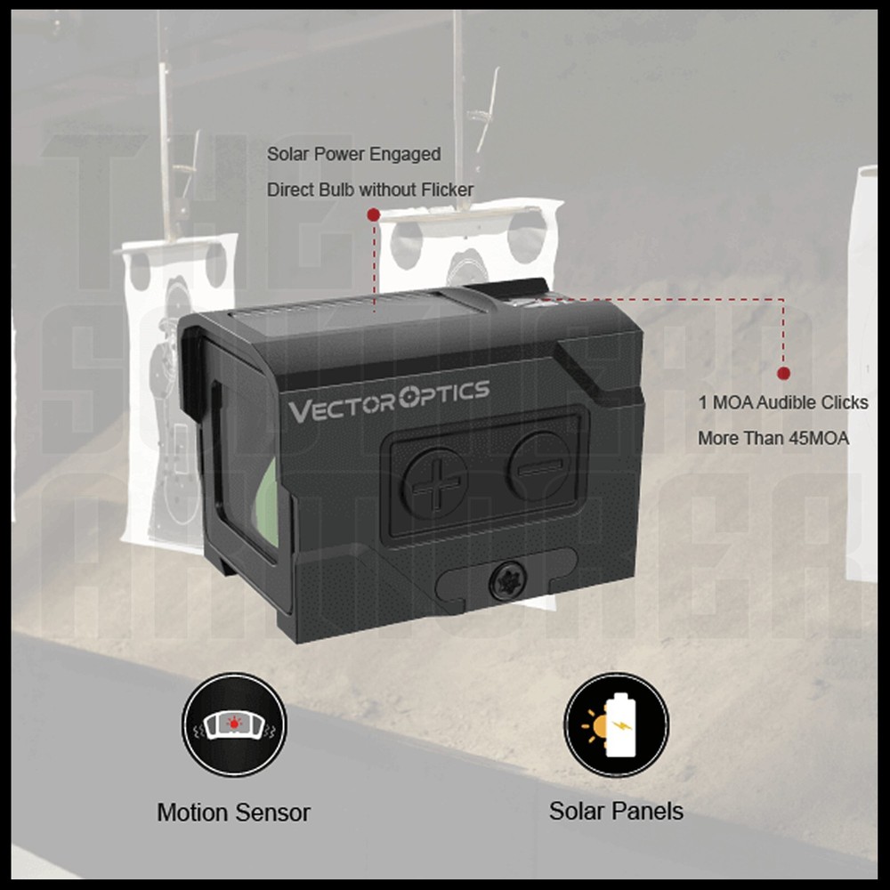 ENCLOSED RED DOT OPTIC SIGHT - SOLAR POWER MOTION SENSOR MULTI-RETICLE GLOCK MOS