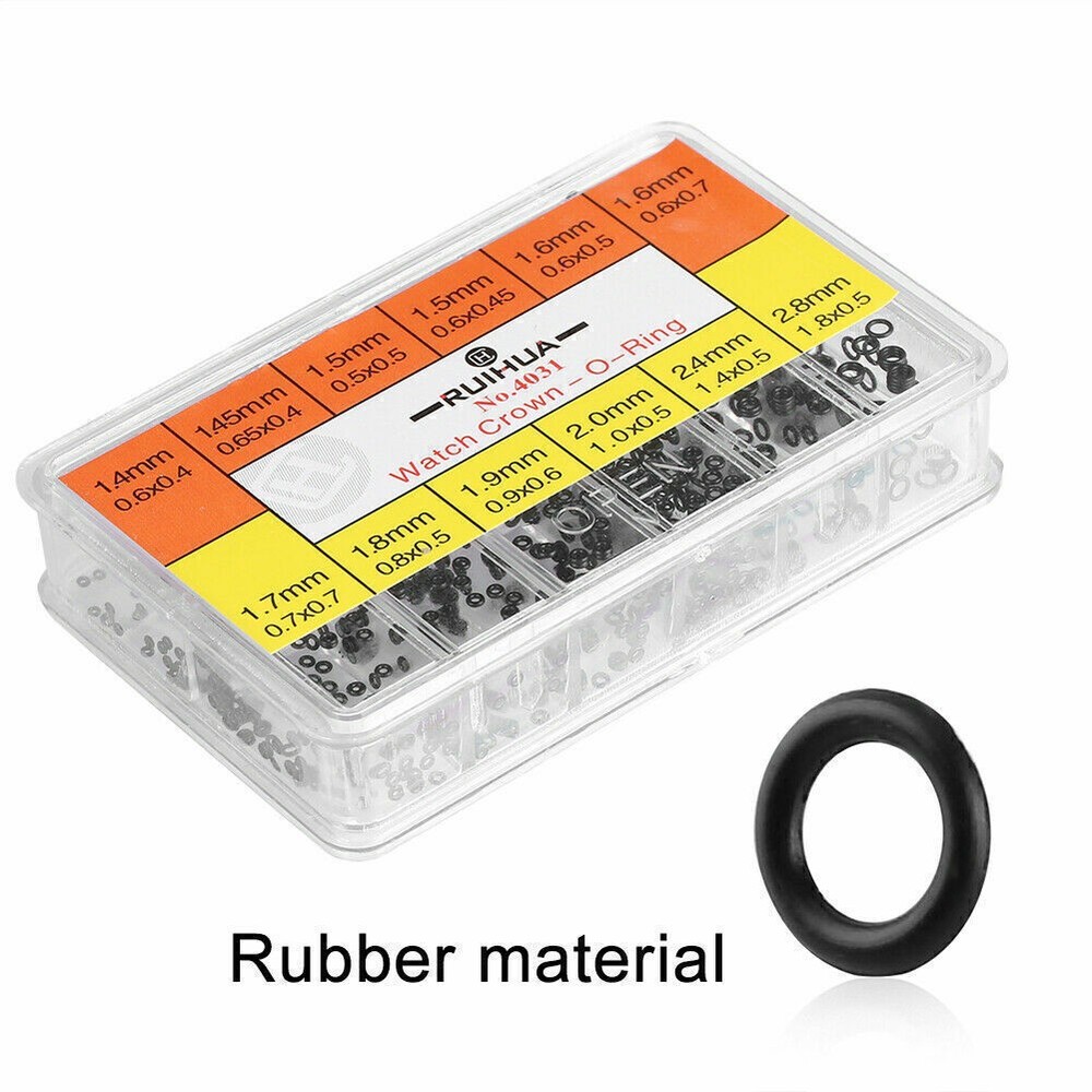 Assorted 12 Sizes Watch Crown Waterproof Rubber O-Ring Gasket - Approx. 1000Pcs