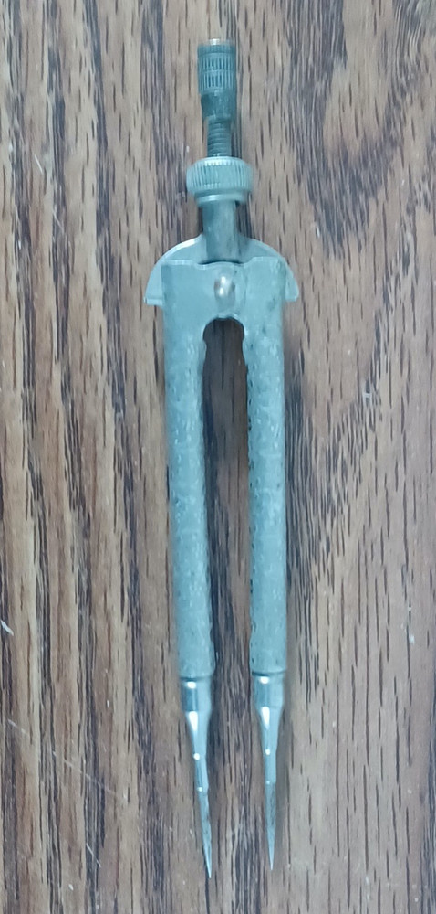 Vintage Embossed Metal Bow Compass Divider • Drafting Tool