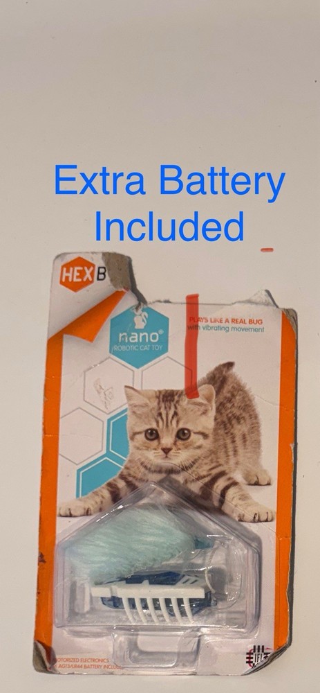 HEXBUG  Robotic  Bug Cat Toy  Blue New Hex bug Nano Kitten Extra Battery Includ