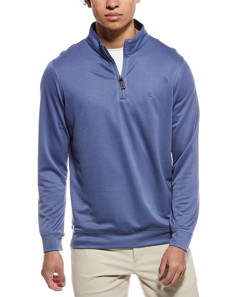 Tailorbyrd Solid 1/4-Zip Pullover Men's Blue M