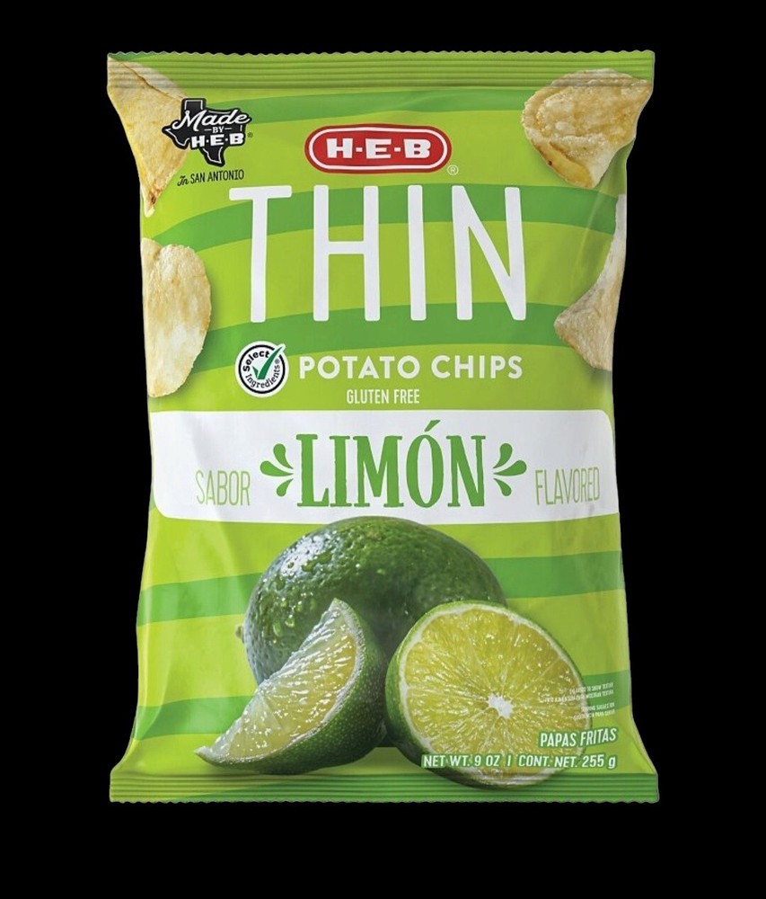 Thin Limon (Lime & Lemon) Flavored Potato Chips 9oz Bag