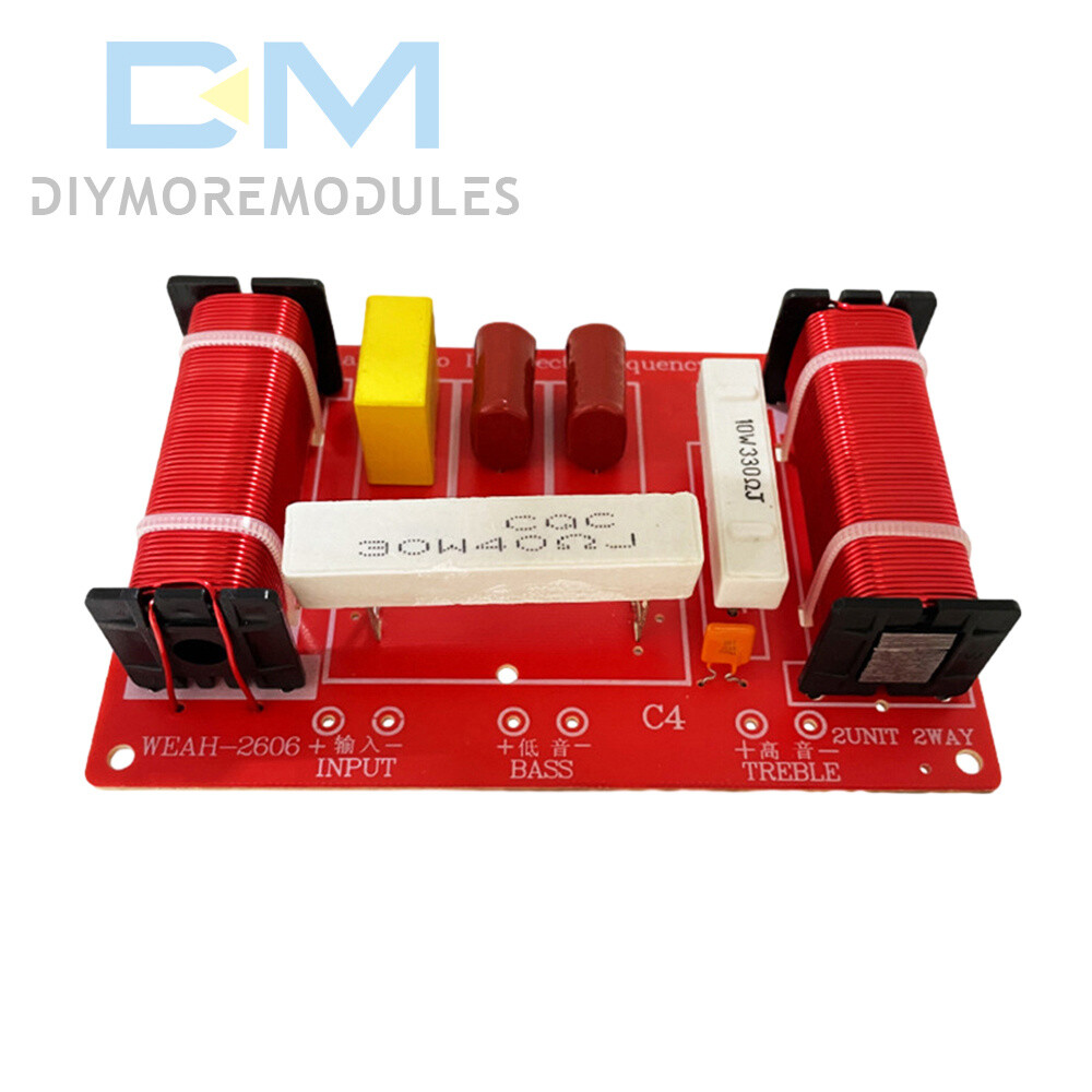 Adjustable 2 Way Crossover Filter Universal Audio Speaker Frequency Divider 400W