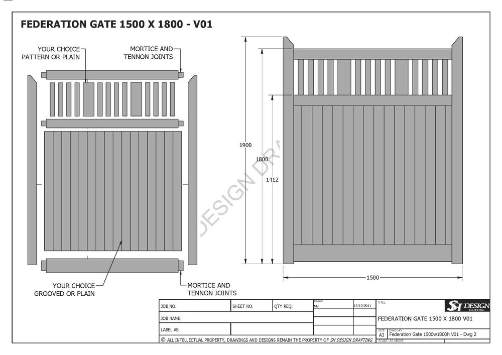 SINGLE & DOUBLE TIMBER GATE "BUILDING PLANS" - MANY SIZES - Make ur Own & Save $