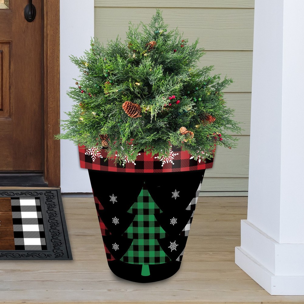 Briarwood Lane Checkered Trees Large Planter
