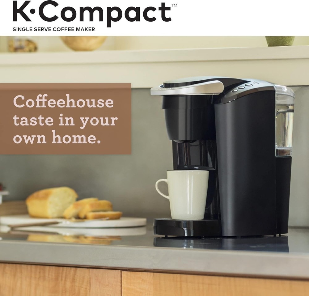 K-Compact Single-Serve Coffee Maker - 3 Brew Sizes & Space-Saving Design