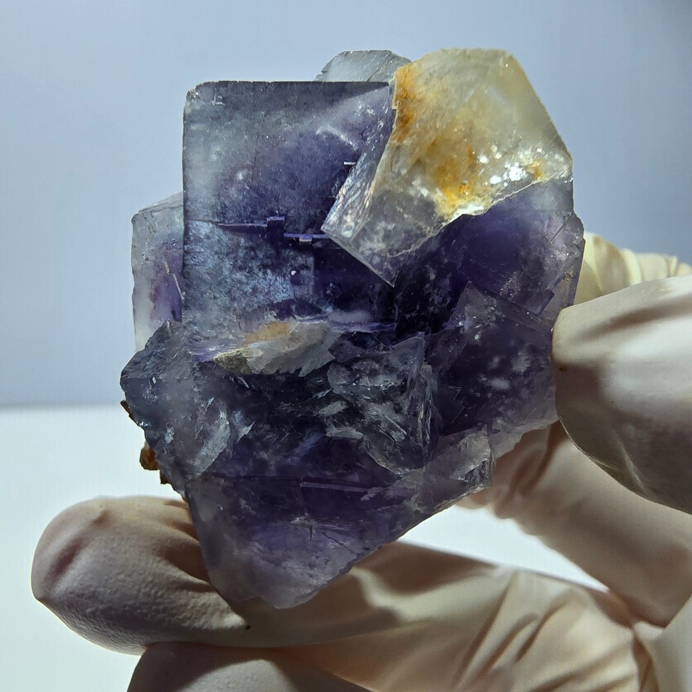 Phantom Fluorite Cube Specimen, purple white Okorusu, Namibia 45*37*26mm