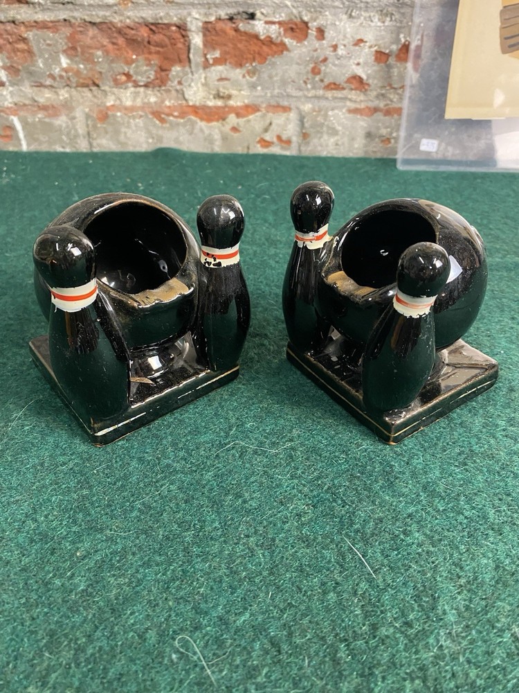 Vintage Matching Bowling Ashtray/bookends