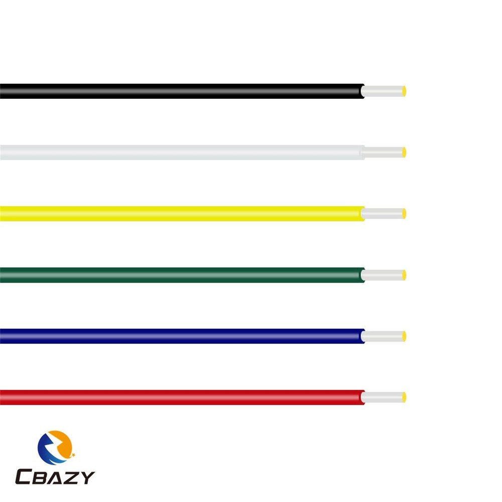 Electrical Wire Hook up Wire Kit (Solid Wire) 26 Gauge 6 Colors 32.8 feet Eac...