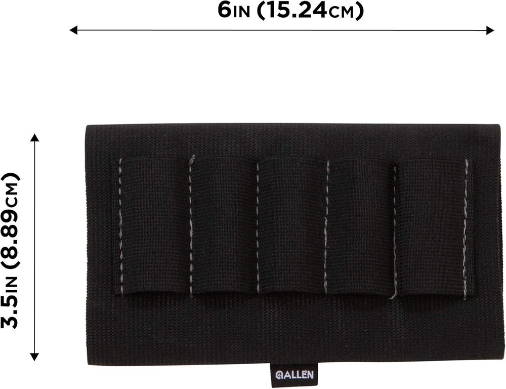 Elastic Buttstock Shell Holder for Shotguns Black Durable Blend Material