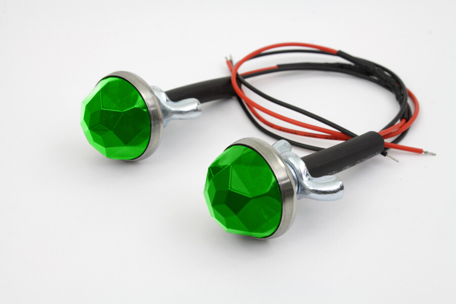 Green LED Reflector Set for Harley or Custom Application