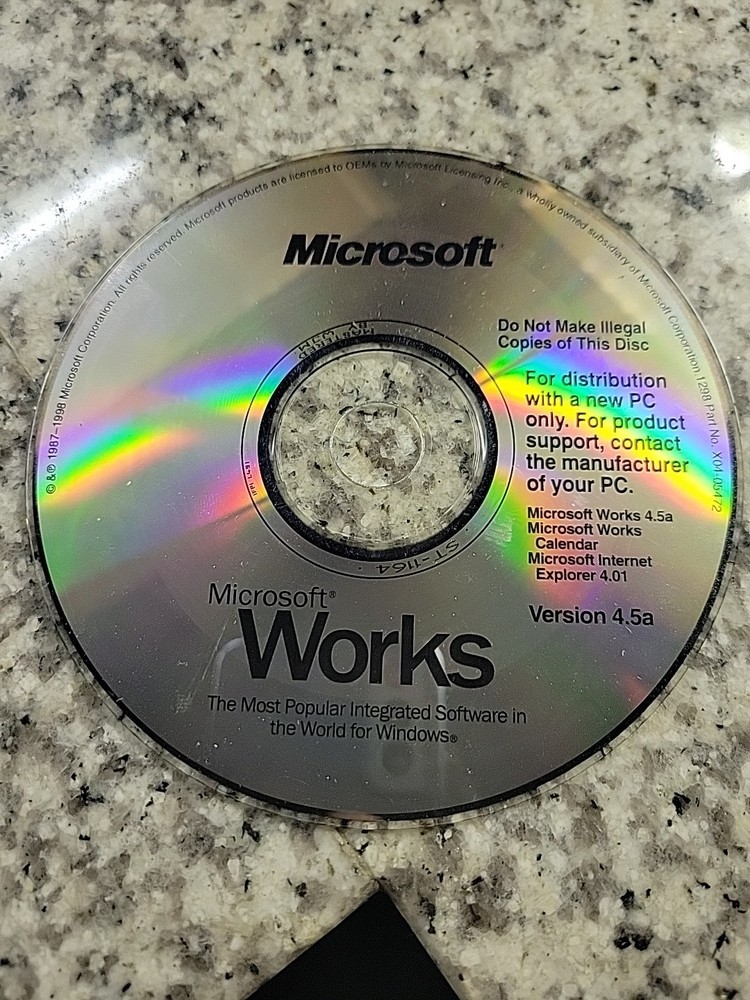 Microsoft Works Version 4.5 CD ONLY
