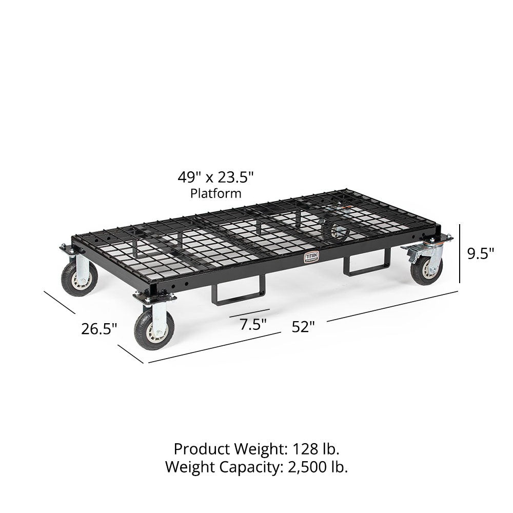 Titan Attachments Heavy-Duty Rolling Platform Base with Fork Pockets
