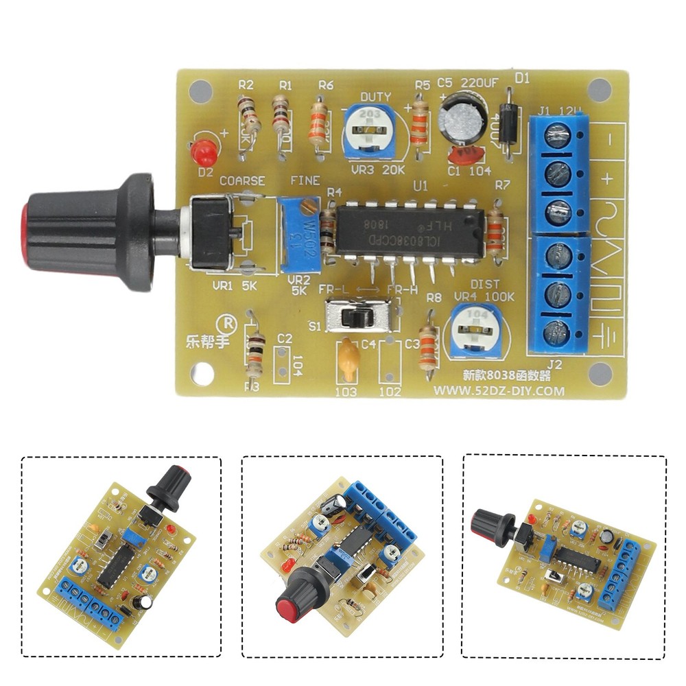 8038 IC Function Generator Sine Triangle & Square Wave Circuit Board DIY Kit