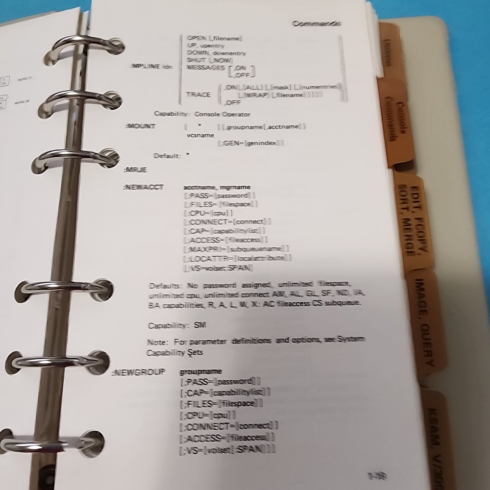 Vtg 1981 Hewlett Packard HP 3000 Computer Systems MPE Software Pocket Guide