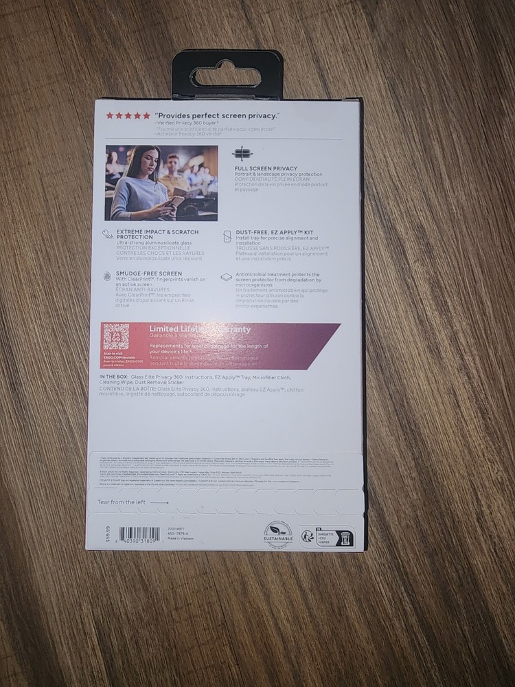 ZAGG Invisible Shield Privacy 360 Protect Screen Protector for iPhone 16 Pro Max