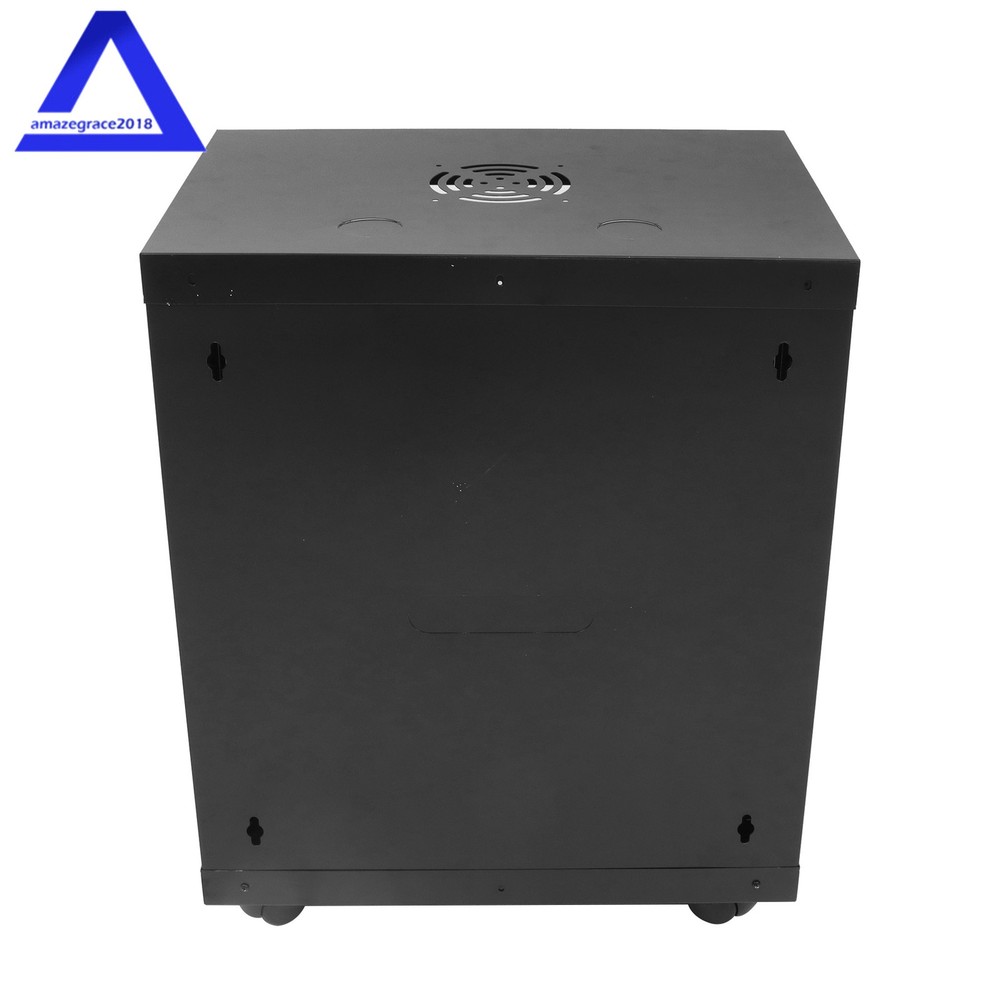 12U Wall Mount Server Cabinet Network Rack Vented Enclosure Lock Door 15.5''Deep