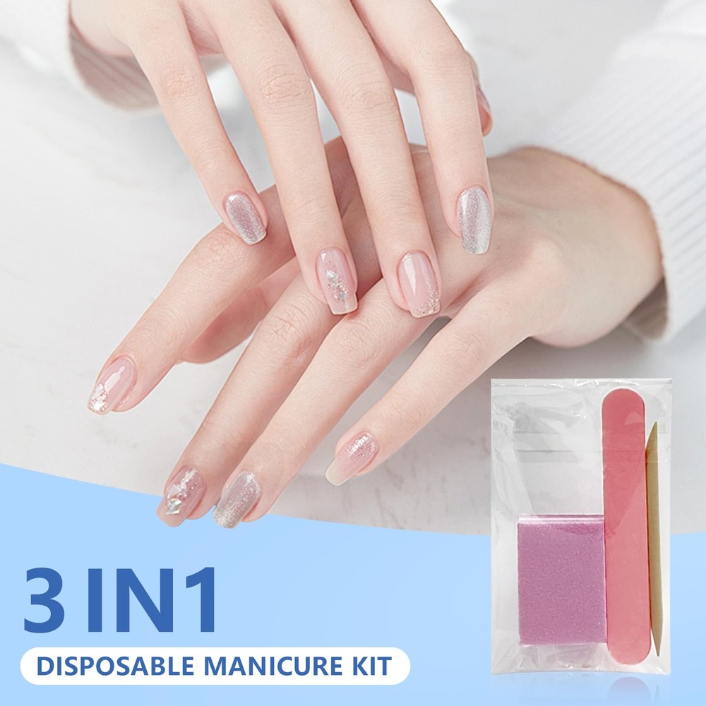 Disposable Manicure kit Individually Package, Mini Nail Buffer, Pink