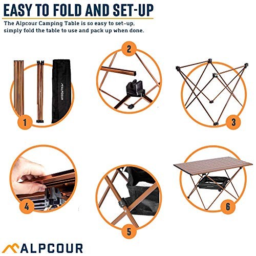 Portable Camping Table – Lightweight, Compact Folding Side Table Large Coffee