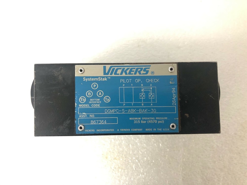 Vickers DGMPC-5-ABK-BAK-30 Check Valve (#416)