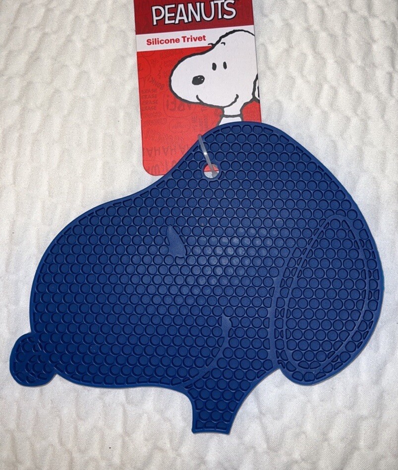 Peanuts SNOOPY HEAD ICON Silicone BLUE Trivet NEW