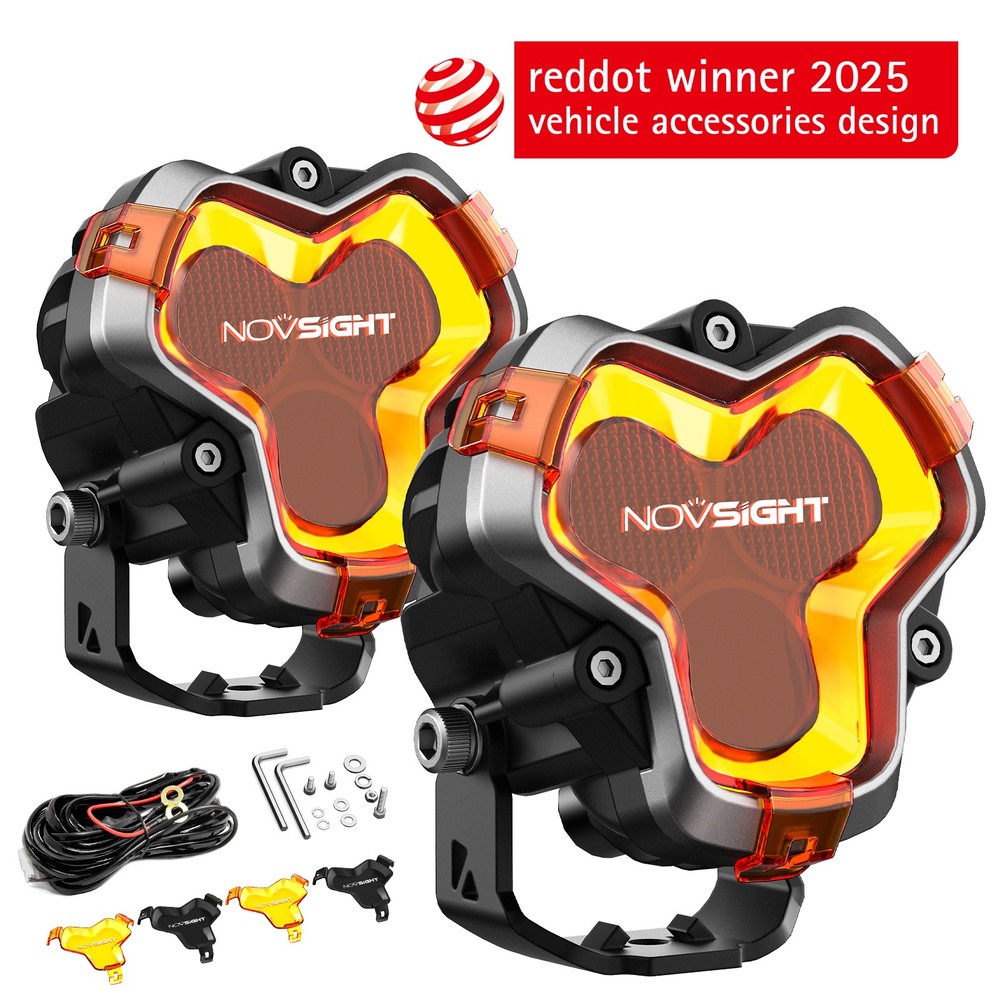 NOVSIGHT 3Inch LED Pod Lights Spot Beam Super Bright Offroad with Wiring Harness