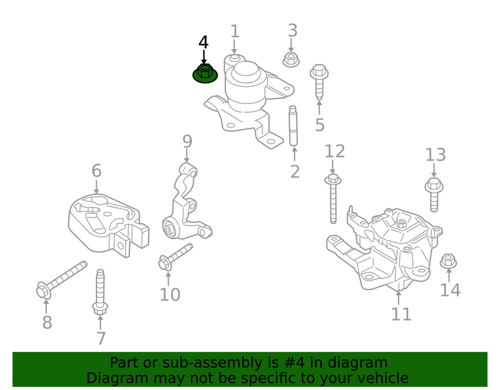 Genuine Ford Engine Mount Nut W714991S442