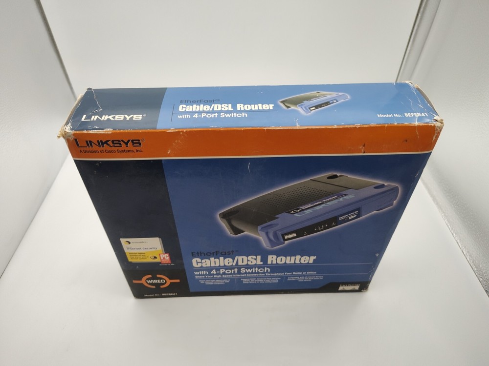 Linksys Etherfast Cable/DSLRouter-Model BEFSR41-With 4-Port Switch