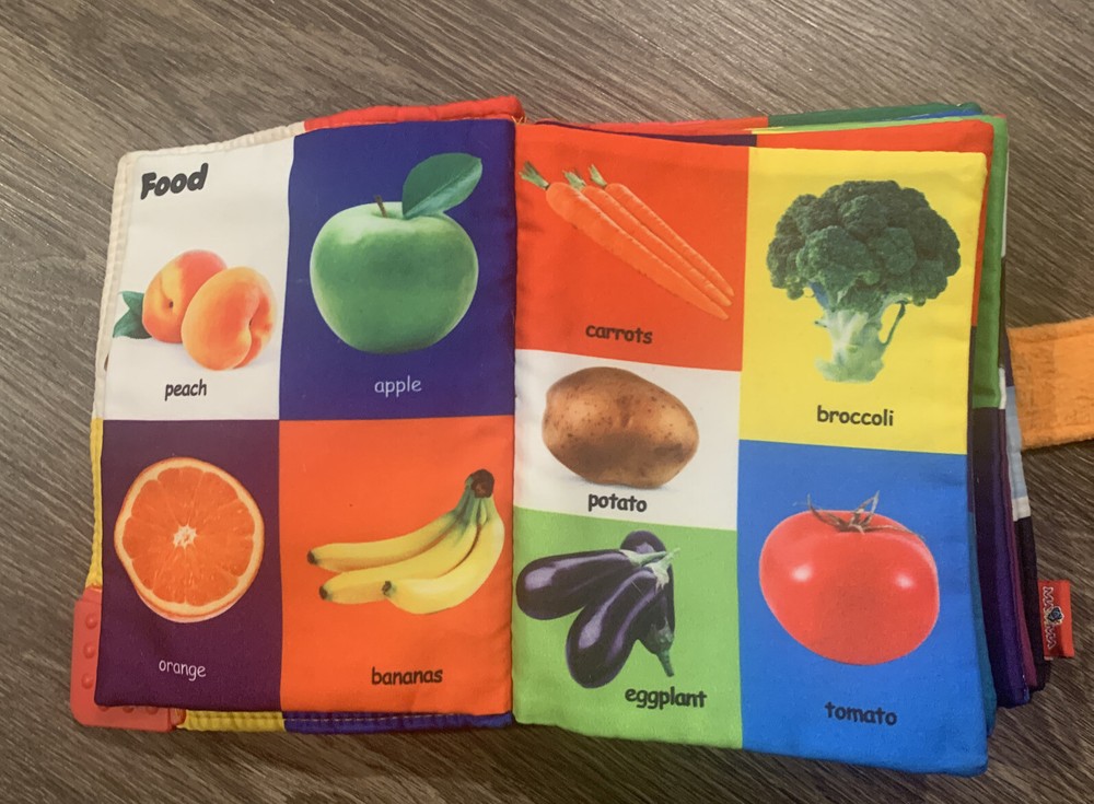 My First Word Book Cloth MAMMA Kiddie Soft Activity Baby Toddler Teether EUC