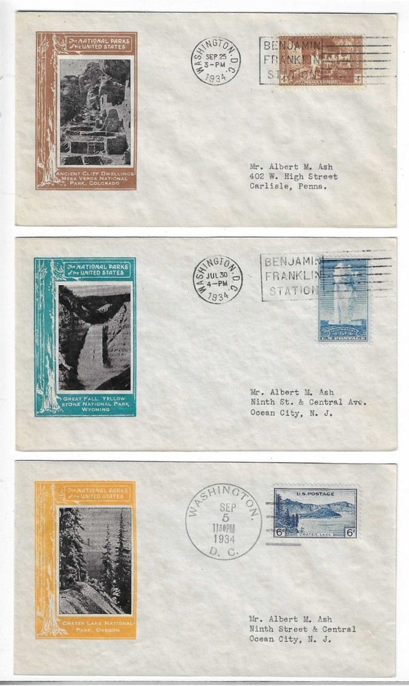 FDC's #740-49 National Parks -- Ioor -- DC cxls