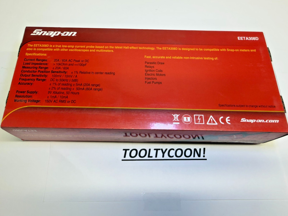 Snap-On Tools NEW LOW Amp Clamp EETA308D