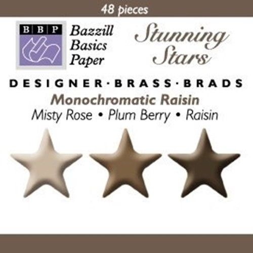 Bazzill Monocramatic Star Brads Assortment - Raisin